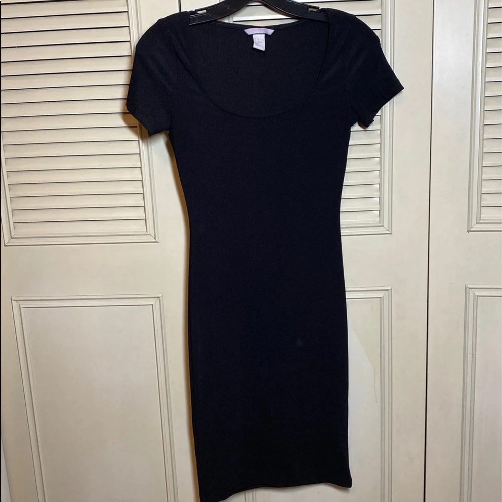 H&M midi ribbed bodycon dress